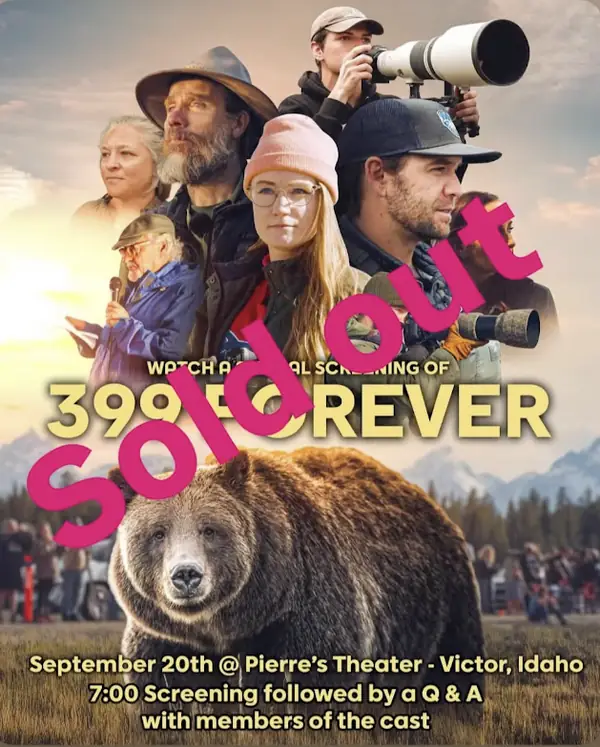 Sold-out poster for the Pierre's Theater screening in Victor, Idaho